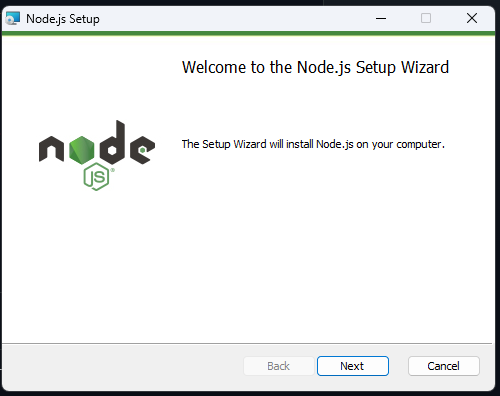 Screenshot of Node.js Installer Wizard (MSI)